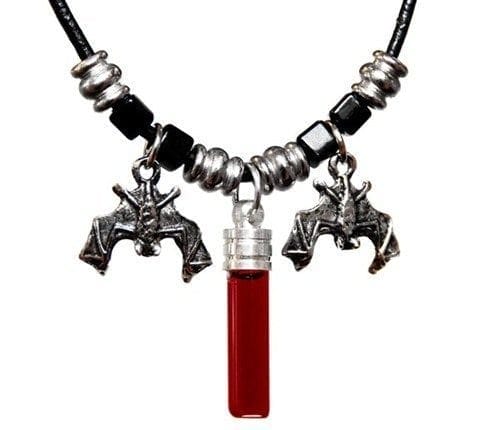 Blood Vial Test Tube Necklace with Guardian Bats