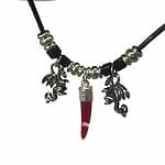 Blood Vial Fang With Dragons Necklace
