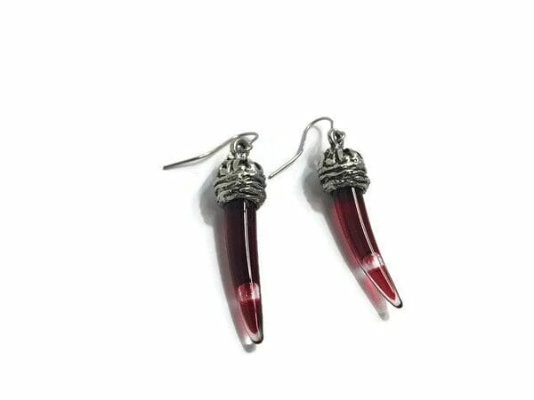Blood Vial Fang Earrings