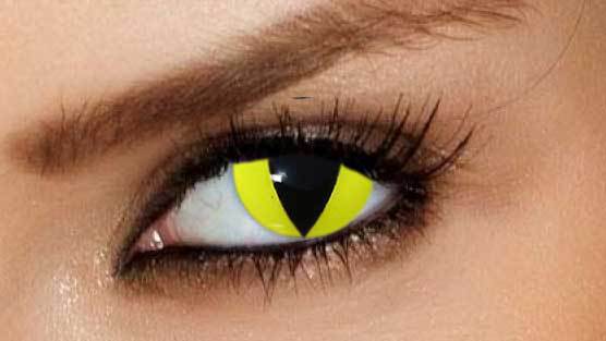 Yellow Cat Eye Contact Lenses by GOTHIKA - Vampfangs