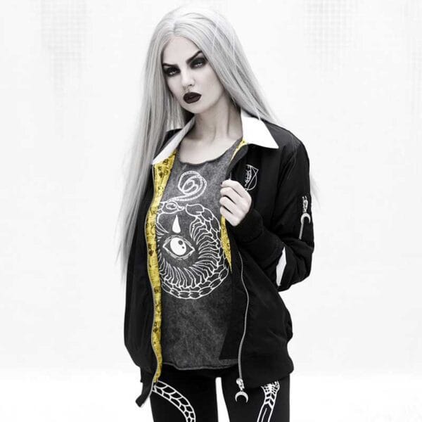Vampfangs Rogue and Wolf Snake Charm Bomber Jacket