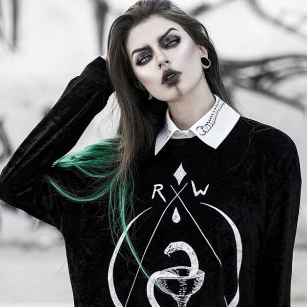 Vampfangs Rogue and Wolf Poison Chalice Velvet Jumper Top