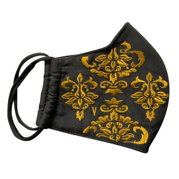 Embroidered Gold Brocade Mask