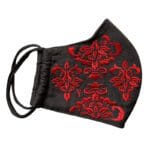 Embroidered Red Brocade Mask