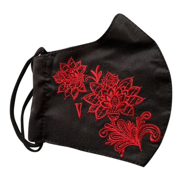 Embroidered Floral Mask