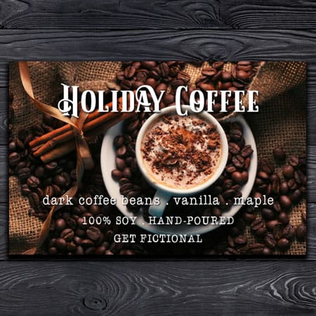 Hand Poured Holiday Coffee Candle - 100% Soy 9 oz.