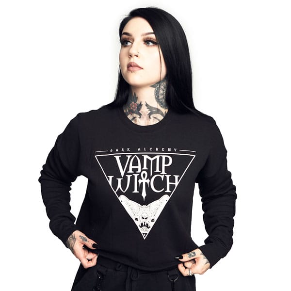 Vamp Witch Crop Crew Neck - Dark Alchemy