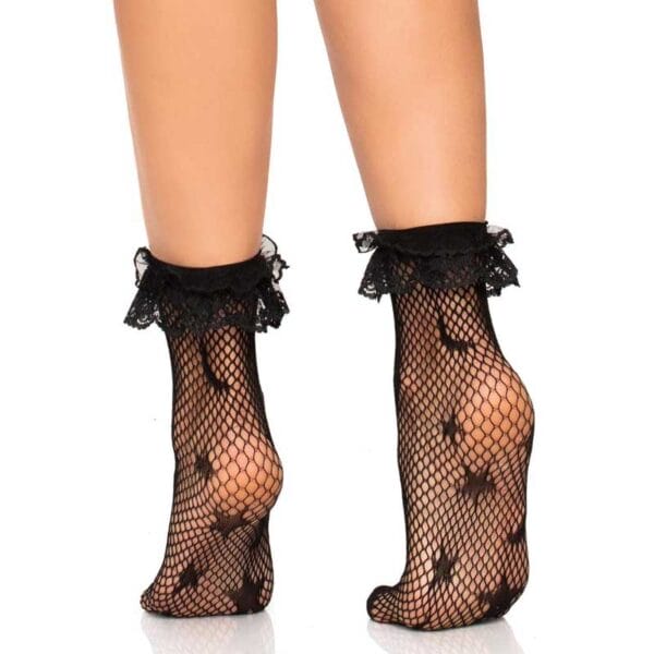 Faux Garter Fishnet Wraparound Crotchless Tights - Vampfangs®