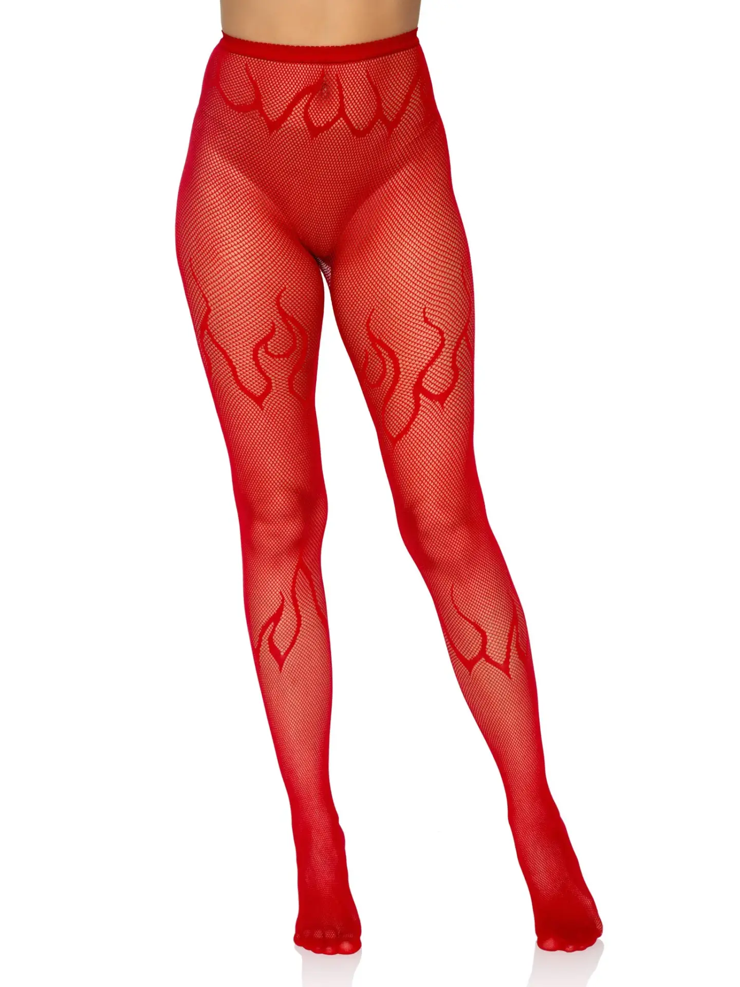 9288 Leg Avenue Red Flame Fishnet Tights 3